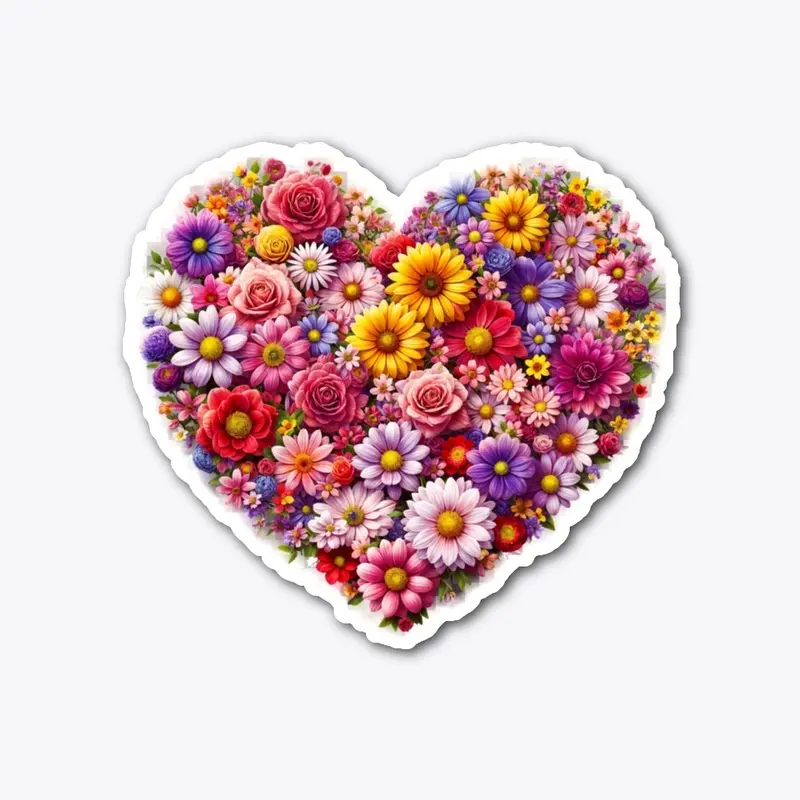 Valentine Flowery Heart Love Design